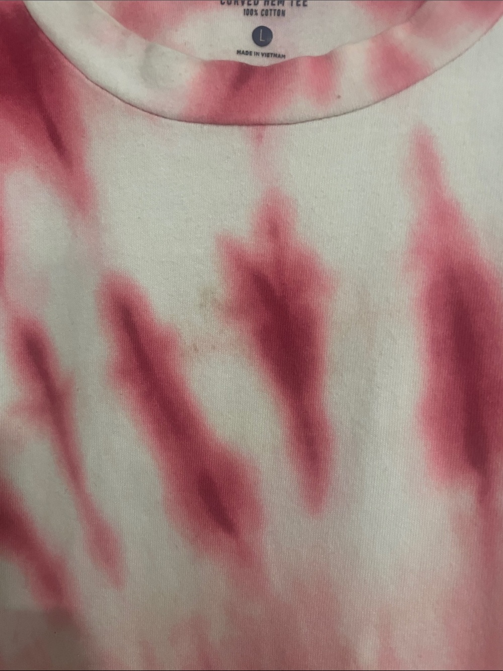 Hollister Women's White and Pink Spiral Tie-Dye Short Sleeve Tee - Picture 4 of 4